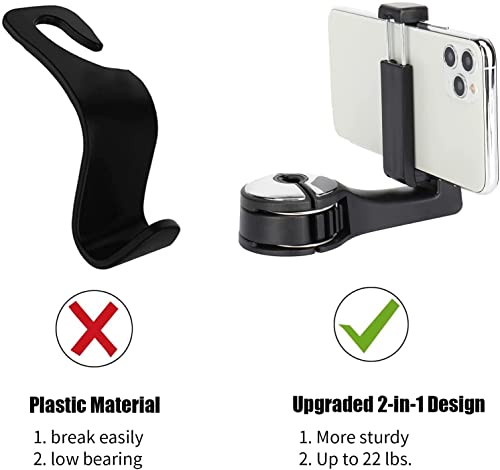 TOOVREN Upgraded 2 Pack Car Headrest Hidden Hook 2 in 1 Car Seat - Product Imagery