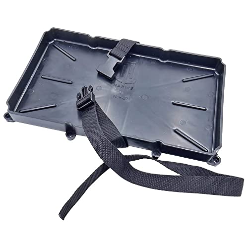 T-H Marine Narrow Battery Tray Holder with Poly Strap – Space - Product Imagery