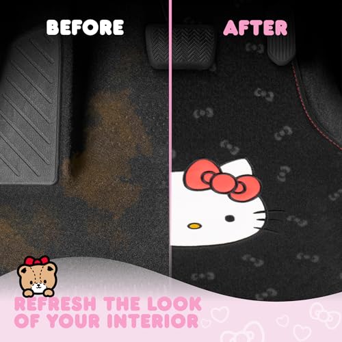 Hello Kitty Carpet Car Floor Mats - Universal Fit for Cars, SUVs - Product Imagery