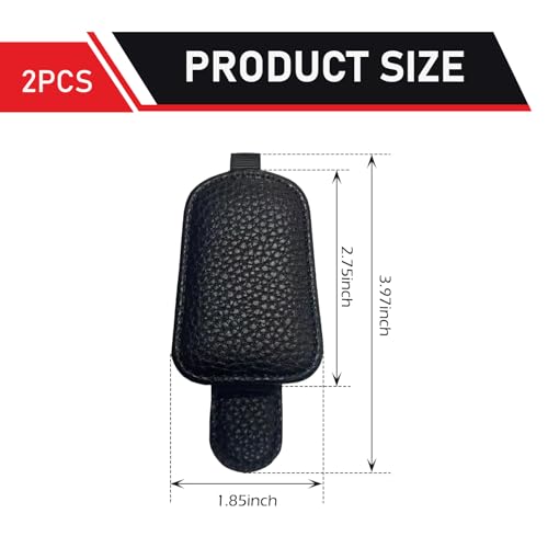 2PCS Sunglasses Holder for Car, Magnetic Leather Sunglasses - Product Imagery