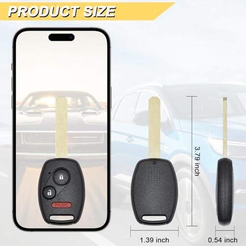 Vurkcy Key Fob Replacement for 08-12 Honda Accord/ 07-13 CRV/ - Product Imagery