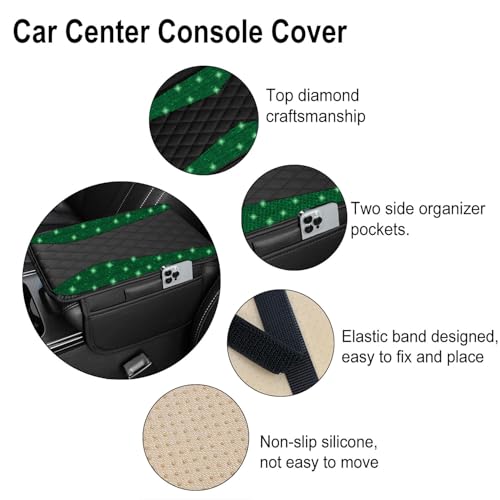 NBTEPEM Bling Car Center Console Cover, Leather Middle Console - Product Imagery