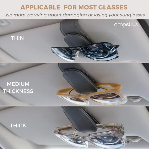 Magnetic Leather Car Sunglass Holder, Visor Sunglasses Holder - Product Imagery