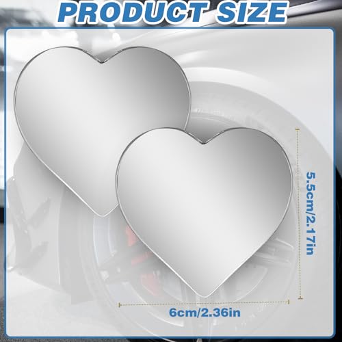2Pcs Cars Heart Shaped Blind Spot Mirrors Car Side Mirror - Product Imagery
