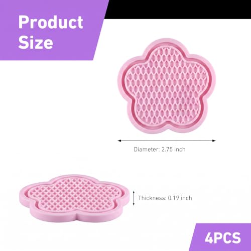 4PCS Car Cup Holder Coasters, Cute Flower Coasters, Waterproof - Product Imagery