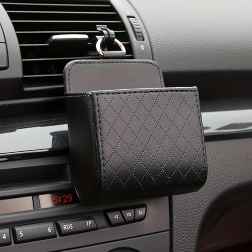 Car Organizer Box Bag Air Outlet Dashboard Hanging Faux PU - Product Imagery