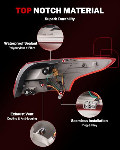 Tail Lights Assembly Compatible with Fo-rd Focus S SE SEL - Product Imagery
