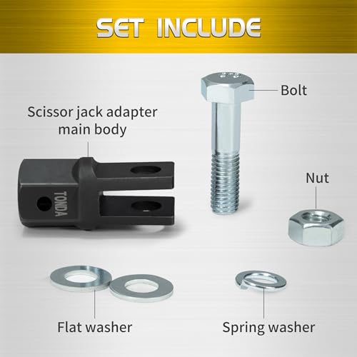 TONDA Scissor Jack Drill Adapter, 1/2 in Drive, 13/16 in Lug - Product Imagery
