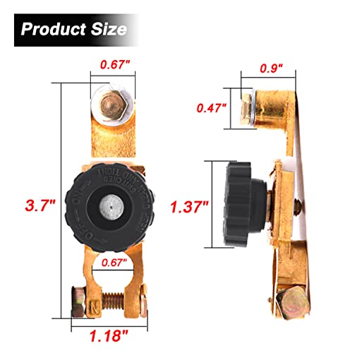 12V/125A Top Post Battery Disconnect Switch, Quick Battery Cut - Product Imagery