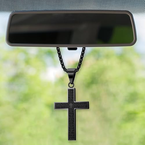 Cross Car Rear View Mirror Charm, Car Mirror Hanging - Product Imagery