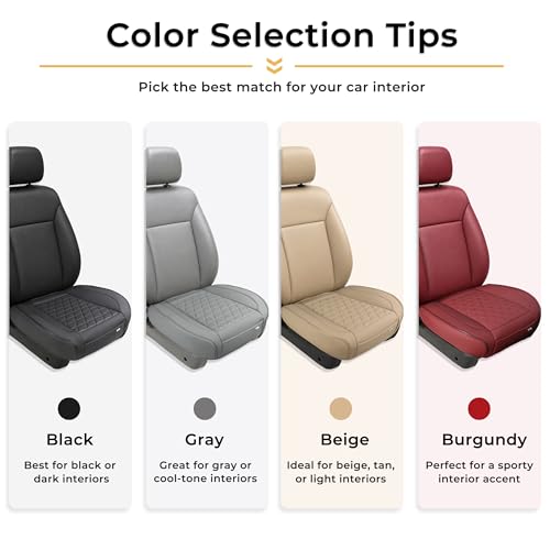 Black Panther 1 Pair Luxury Faux Leather Car Seat Covers Front - Product Imagery