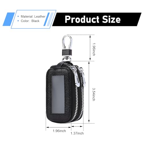 Car Key Fob Case, Leather Double-layer Storage Bag, Anti-scratch - Product Imagery