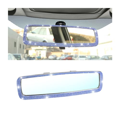 Osilly Rhinestone Clip-On Car Rearview Mirror, Blue - Product Imagery