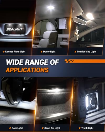 SEALIGHT 194 LED Bulb 6000K White 168 T10 2825 W5W 600% - Product Imagery