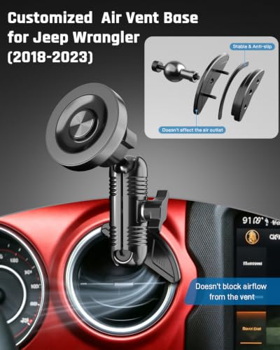 Car Phone Mount for Jeep Wrangler JL 2018-2023 Gladiator JT - Product Imagery