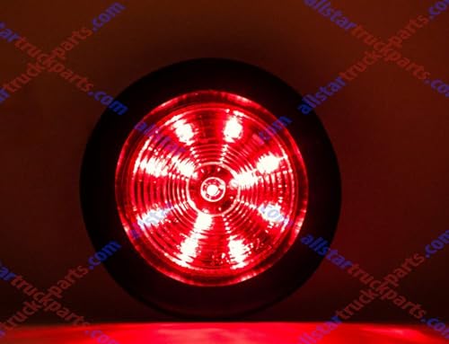 All Star Truck Parts 2X 2.5 Red 12 Led Round Side Marker - Product Imagery