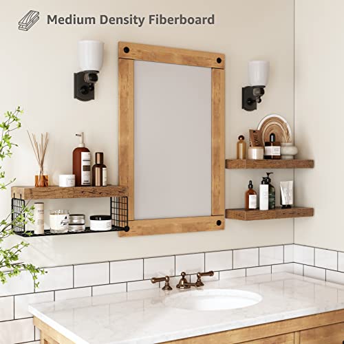 QEEIG Bathroom Shelves Over Toilet Wall Mounted (Brown, Set of - Product Imagery