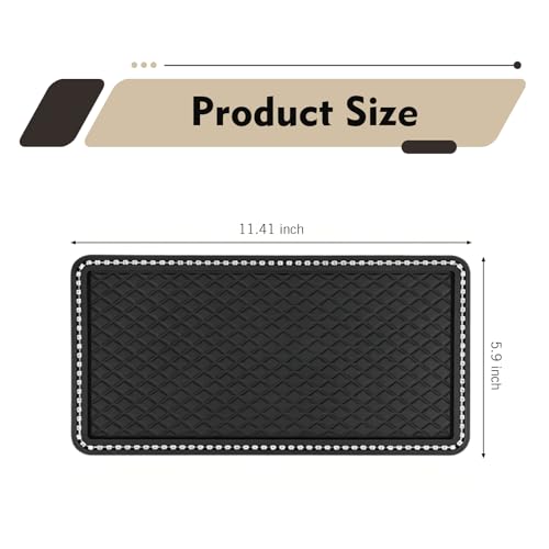 WZP Car Dashboard Anti-Slip Pad, 11.4 x 6 inch Bling Crystal - Product Imagery