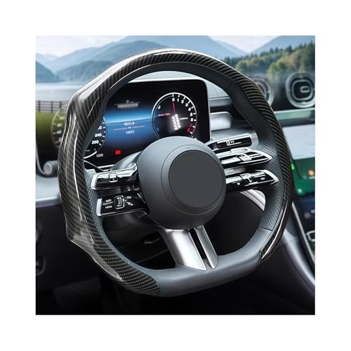 Zpana Carbon Fiber Car Steering Wheel Cover, Non-Slip - Product Imagery