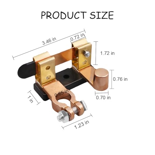 Zpana 12V 24V Car Battery Disconnect Switch, 250A Knife Blade - Product Imagery