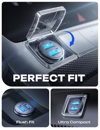 AINOPE 4.8A Car Charger Adapter, Cigarette Lighter USB Car - Product Imagery