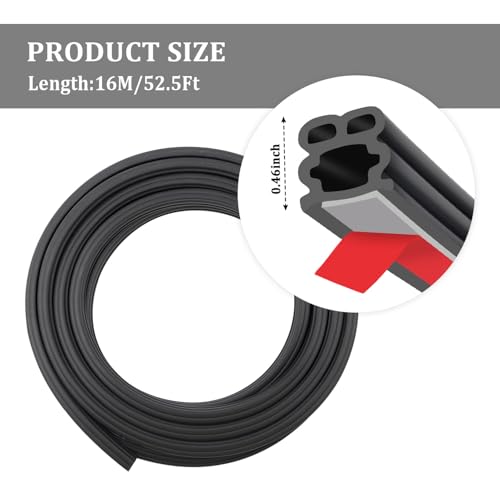 52.5Ft Car Door Seal,Thickened Rubber Automotive Weather - Product Imagery