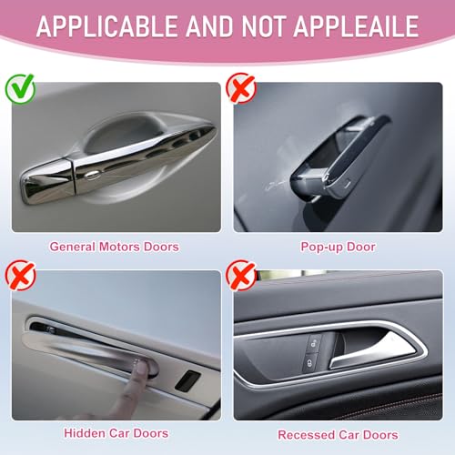 10 PCS Bling Car Door Handle Protector, Shiny Crystal Rhinestone - Product Imagery