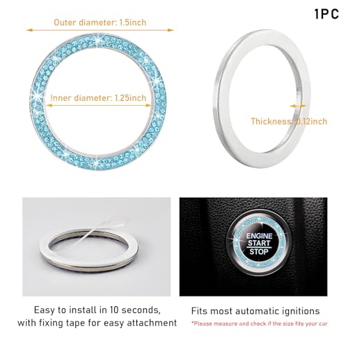 Kewucn Bling Crystal Double Rhinestone Car Engine Start - Product Imagery