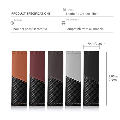 2 PCS Car Seat Belt Cover Pads - Seatbelt Covers with Carbon - Product Imagery