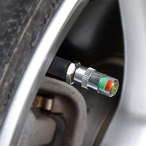 8Pcs Tire Valve Stem Caps, 2.4Bar 35PSI Car Tire Pressure - Product Imagery