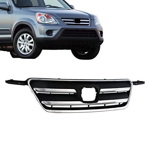 Front Grille Grill Fits Honda CR-V 05-06 Chrome Black - Product Imagery