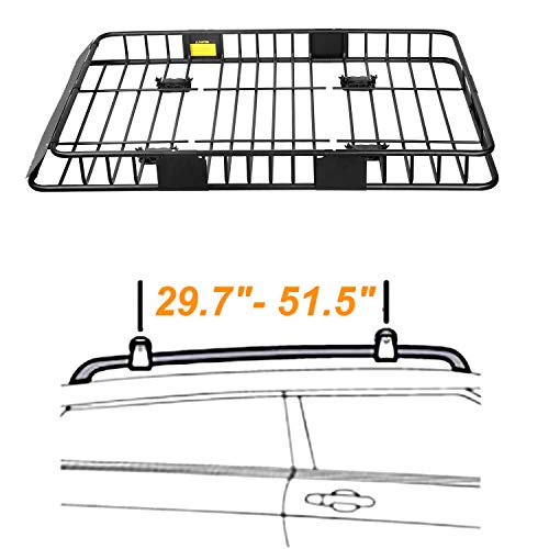 XCAR Roof Rack Basket with Extension, 64" x 39" Rooftop Cargo - Product Imagery