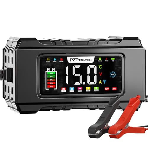 PZ.P 15-Amp 12V/24V Smart Battery Charger, Maintainer & Trickle - Product Imagery