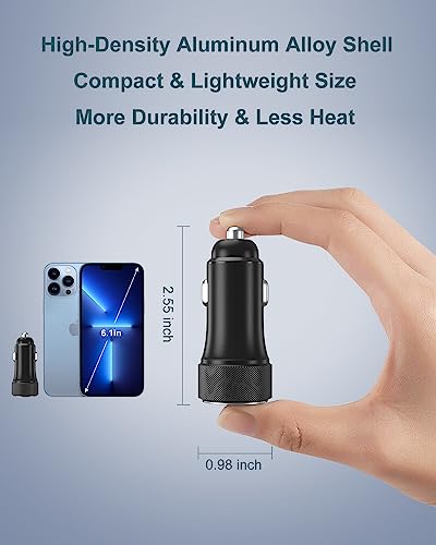 USB C Car Charger 3Pack, OKRAY 36W Fast Charging PD+QC 2-Port - Product Imagery