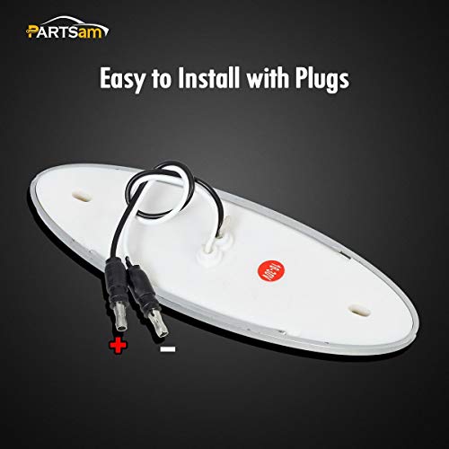Partsam 10Pcs 6-3/5 Inch Flatline Oval Amber 18LED Side Marker - Product Imagery