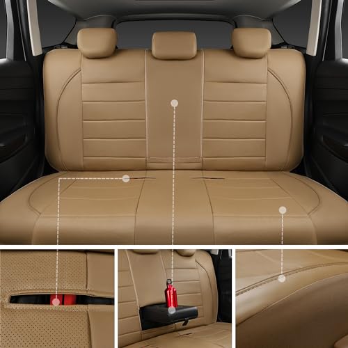 CAR PASS Piping Leather Seat Cover,Universal FIT with Composite - Product Imagery