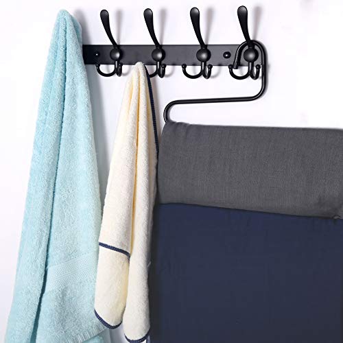 Dseap Coat Rack Wall Mounted - 5 Tri Hooks, Heavy Duty, - Product Imagery