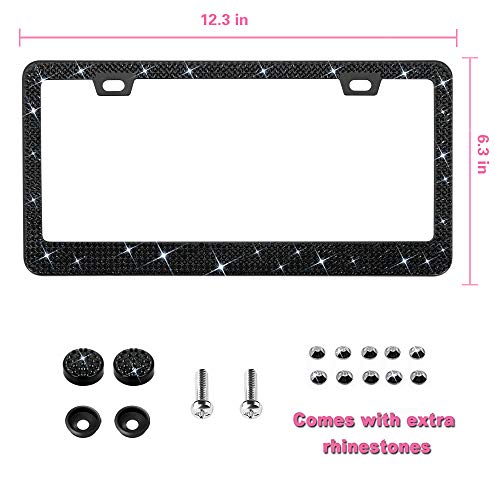Bling License Plate Frame for Women, 1PCS Sparkly License Plate - Product Imagery