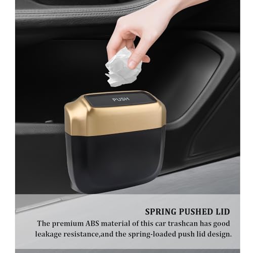IHOTDER 2PCS Car Trash Can with Lid + 60PCS Garbage Bag,Mini - Product Imagery
