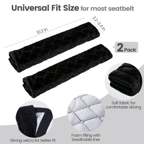 Amooca 2 Pack Seat Belt Covers Soft Shoulder Pad for Cars & - Product Imagery