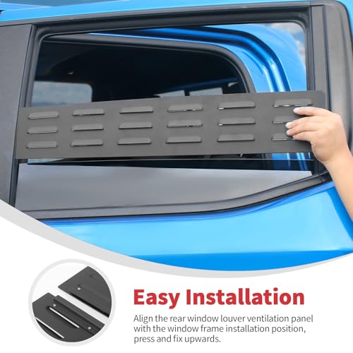 Linskip Aluminum Rear Window Vent Shades Compatible with - Product Imagery