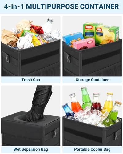 Capolo Car Trash Can with Lid, Leakproof Car Garbage Can Car - Product Imagery