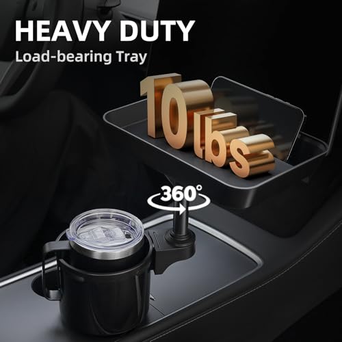 TYKOR Car Cup Holder Tray, 9.5" Car Food Tray Table for Eating - Product Imagery