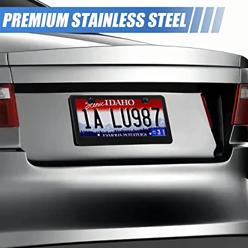 QUANQIUFEI 2 Pack License Plate Frames, Stainless Steel Car - Product Imagery