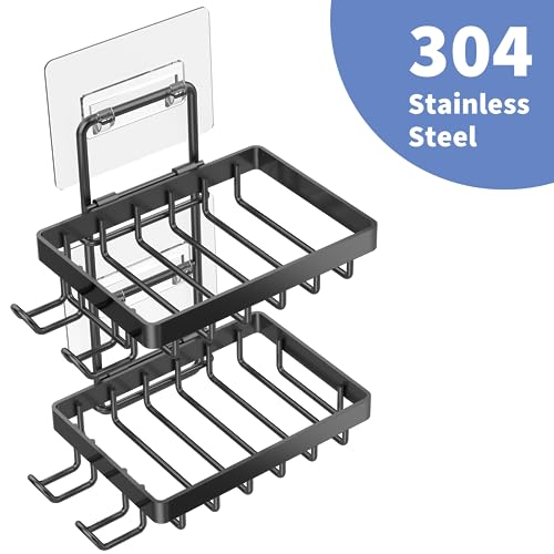 Moforoco Double Soap Bar Holder for Shower, No Drilling, 304 - Product Imagery