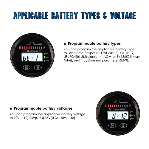 Runleader RL-BI025A Digital Dual Display Battery Monitor Voltage - Product Imagery