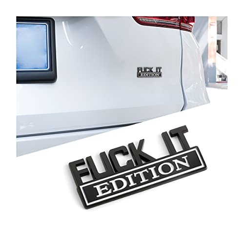 AUCELI 3D Fuck IT Edition Emblem Sticker for Car Exterior, - Product Imagery