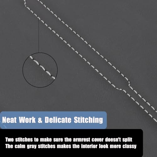 Armrest Cover for 2023-2026 Honda CRV Black with Grey Stitch - Product Imagery