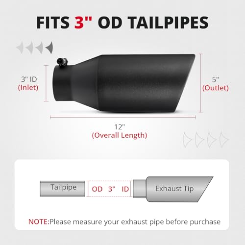 EVIL ENERGY 3" to 5" Diesel Exhaust Tip for Trucks, Universal - Product Imagery