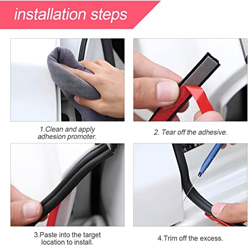 Double Layer Self-Adhesive Car Door Rubber Seal Strip - 5 Holes - Product Imagery